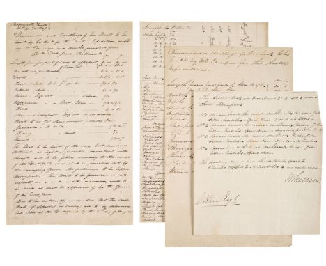 Franklin Polar Expedition. Original manuscript instructions for the building of 4 boats used on the Rae-Richardson Arctic Exp