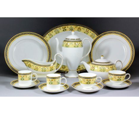 A Wedgwood bone china "India Vine" pattern dinner, tea and coffee service for eight place settings (86 pieces)
