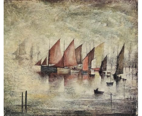***Laurence Stephen Lowry (1887-1976) - Limited edition colour print - "Sailing Boats", 11.25ins x 13.25ins, published by Ven