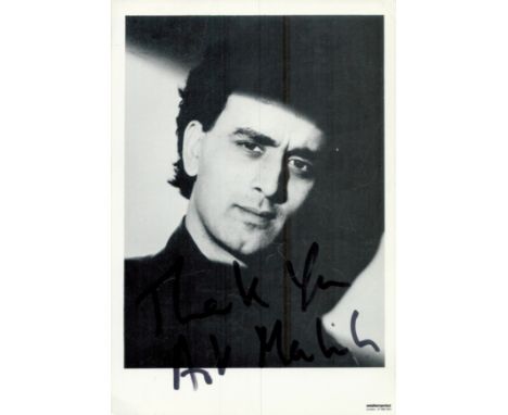 Art Malik signed 6x4inch black and white photo. Good condition. All autographs come with a Certificate of Authenticity. We co