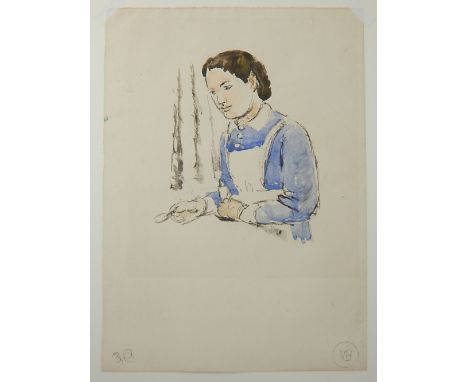 Vanessa Bell, British School, Bloomsbury set, 1879-1961, 'Tommy's Nurse', life study of a young nurse in uniform, watercolour