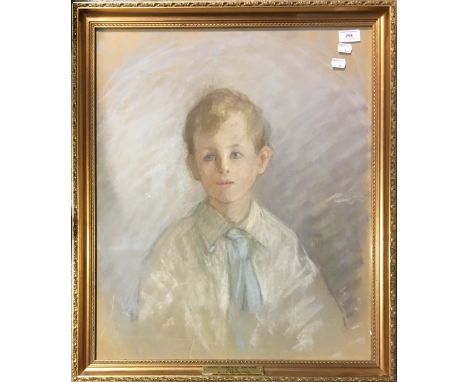 B. CLARKE (20th century) British. Portrait of The Honourable Dominic Browne. Pastel, framed and glazed