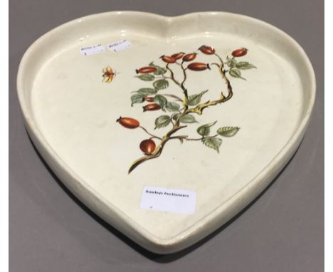 A Wemyss Ware heart shaped ceramic tray