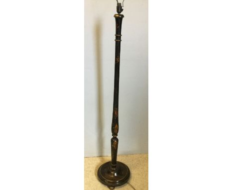 A Japanned standard lamp