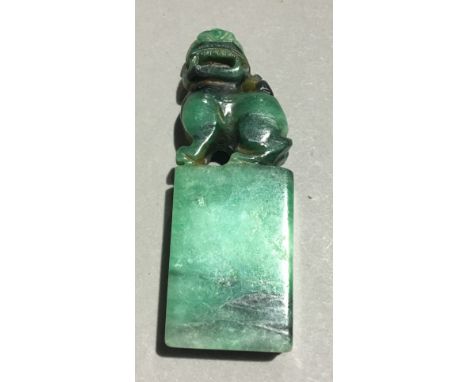 A jade dog-of-fo seal