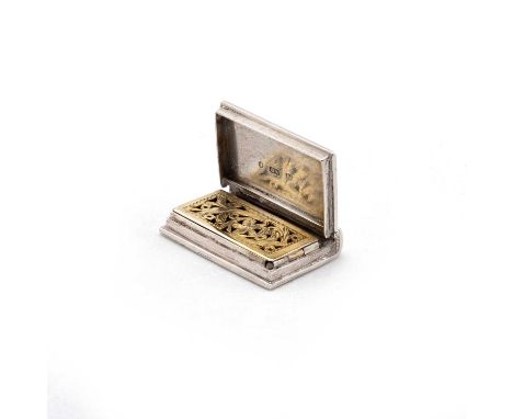 A WILLIAM IV SILVER VINAIGRETTE by Gervase Wheeler, Birmingham 1835, in the form of a book, engine-turned with a vacant recta