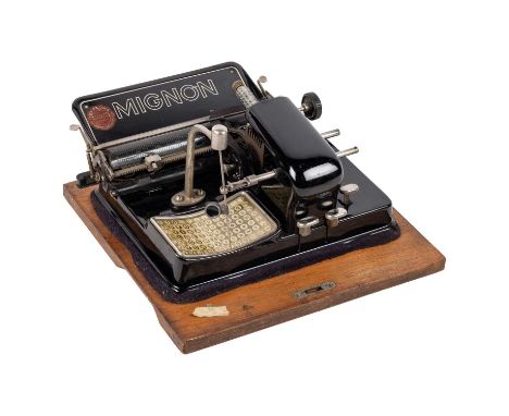 A MIGNON MODEL 4 INDEX TYPEWRITER, CIRCA 1928 manufactured by Allgemeine Electrizitäts Gesellschaft (AEG), Berlin, retailed b