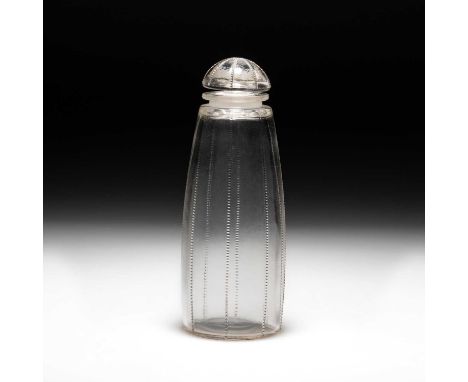 RENÉ LALIQUE (FRENCH, 1860-1945), A 'VIOLETTE' PERFUME BOTTLE AND STOPPER, DESIGNED 1920 for Arys, clear glass, moulded ARYS 