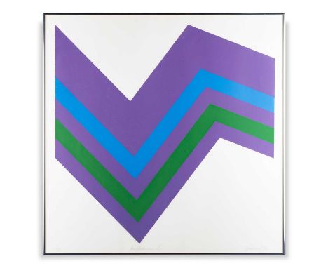 LAIMONIS MIERINS (LATVIAN 1929-2011) DOUBLE CHEVRON 2, ABSTRACT  ‡ Signed and titled silkscreen print, numbered 1/15   58.5cm