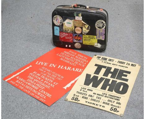 A COLLECTION OF MUSIC MEMORABILIA comprising a poster for The Who at the Top Rank Suite, Sunderland, 7th May, A Fillmore Nort