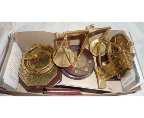 3 Franklin Mint models inc 'Gunner's Level', 'Universal Equinoctial Sundial', 'The Astrolabe' and 1 other