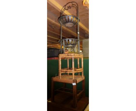 Planter, occasional table, stool and bird cage