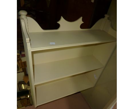 Cream painted 2 tier wall shelf