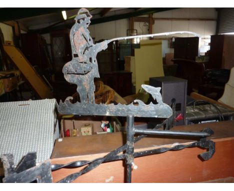 Weather vane with fisherman