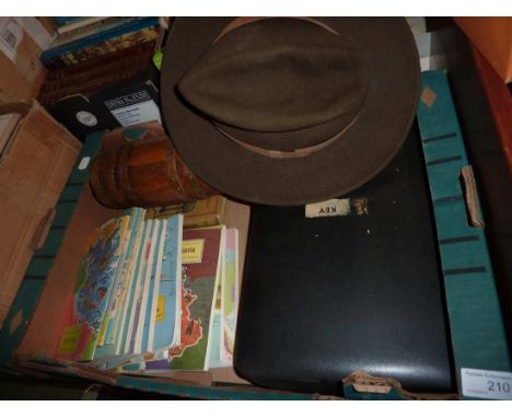 Selection of 'American Geographical Society Around The World' books, hat, lockable briefcase, typewriter etc