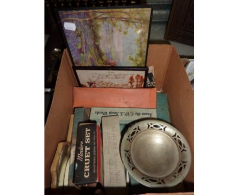Selection of boxed cutlery, small print etc