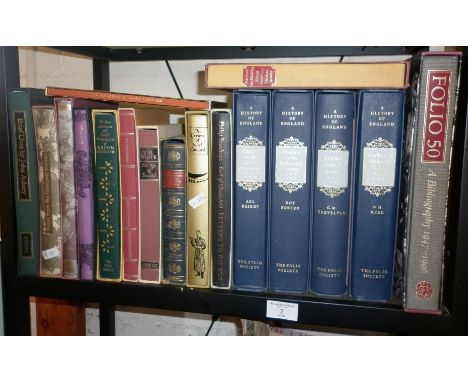 Shelf of Folio Society books