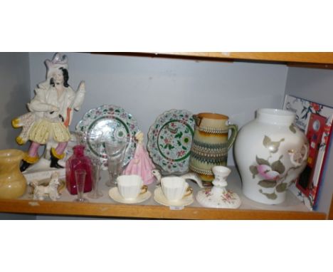 Shelf of assorted china and glass