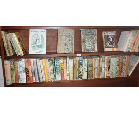 Shelf of children's novels, all with dust wrappers, some First Editions