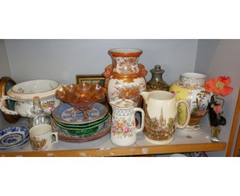 Shelf of assorted china