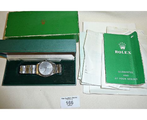 Gentleman's vintage Rolex Oyster Perpetual Superlative Chronometer, steel grey dial wrist watch, officially certified with pl
