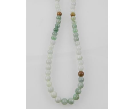 A jade beaded necklace
