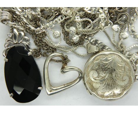 Four 925 silver pendant necklaces, combined 31g. P&amp;P Group 1 (£14+VAT for the first lot and £1+VAT for subsequent lots) 