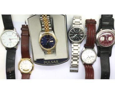 Collection of mixed wristwatches to include Pulsar example (6). P&amp;P Group 1 (£14+VAT for the first lot and £1+VAT for sub