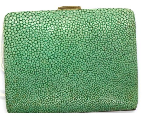 An early 20th century shagreen covered cigarette case, 11 x 8 cm. P&amp;P Group 1 (£14+VAT for the first lot and £1+VAT for s