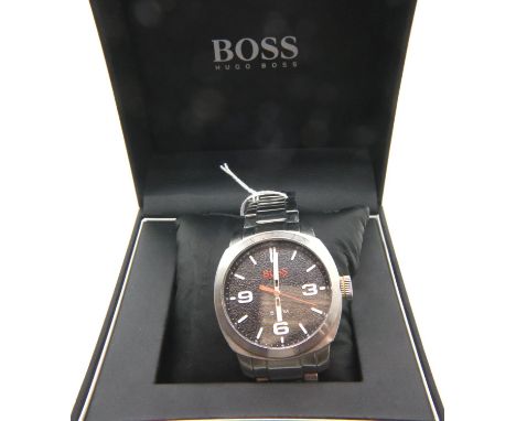 Hugo Boss; gents 50M stainless steel wristwatch on stainless steel strap, not working at lotting. P&amp;P Group 1 (£14+VAT fo