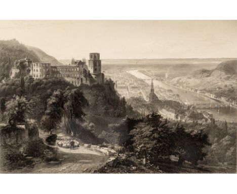 19. Jh.  Stahlstich. Blick auf das Schloss und die Altstadt. In der Pl.  Ed(uard) Willmann bez. 'Seiner Königlichen Hoheit de