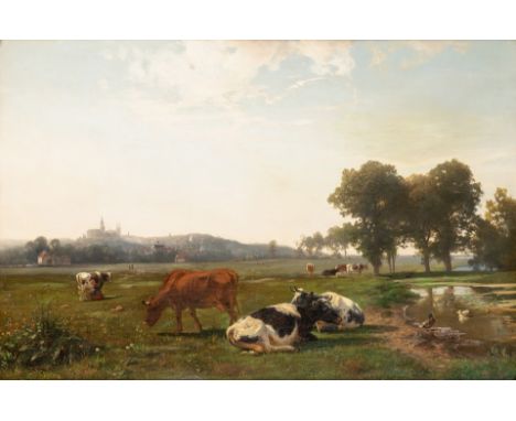 1822 Gendringen/Arnheim - 1878 Düsseldorf. Schüler von Barend  Koekkoek, Mitglied des Künstlervereins Malkasten.  Öl/Lw. Weit