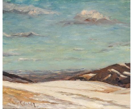 1891 Villingen - 1974 Freiburg. Öl/Lw. Weiter sonniger Blick über die teils noch schneebedeckte  Schwarzwaldlandschaft. U.l. 
