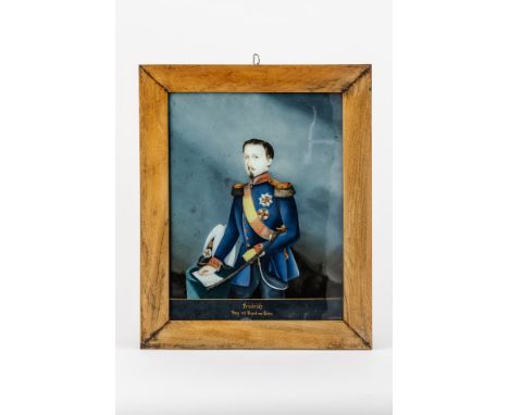 Werkstatt Benedikt Winterhalder, Rötenbach-Friedenweiler.  Hinterglasbild. U.m. 'Friedrich, Prinz und Regent von Baden'  bet.