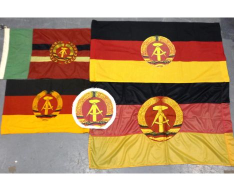 Collection of East German ensigns, mixed sizes. P&amp;P Group 1 (£14+VAT for the first lot and £1+VAT for subsequent lots) 