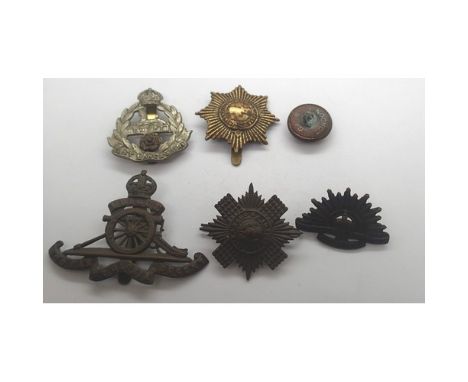 Three WWI Allied military cap badges, including Australian Commonwealth and two Scottish Regiment cap badges (5). P&amp;P Gro