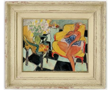 HENRI MATISSE, off set lithograph, signed in the plate, Femme assise, French vintage frame. 22cm x 26cm. (Subject to ARR - se