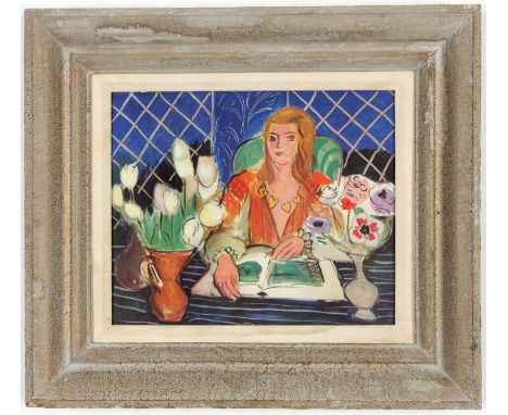 HENRI MATISSE, off set lithograph, signed in the plate, Femme Assise, French vintage frame. 21cm x 25cm. (Subject to ARR - se