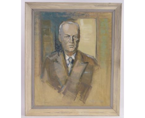 Eric Rudolfs Zilinskis, (Latvian 1912-1990),oil on canvas, self portrait, Zilinskis was the Latvian Consul to London 1947-198