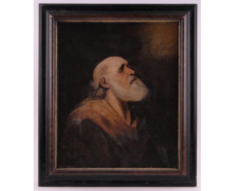 18th century Old Master style oil on canvas, portrait of a Saint, unsigned, 30" x 24", framed.