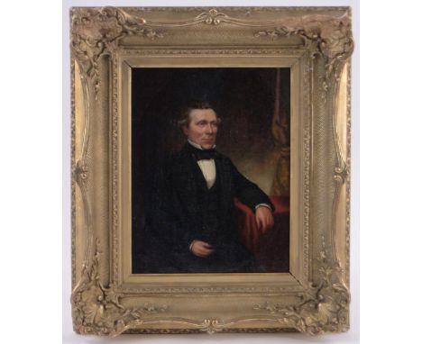 19th century oil on canvas, portrait of a gentleman, unsigned, 14" x 11", framed.