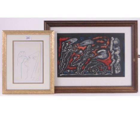 Jean Cocteau,lithograph, Theatre 1947 and Andre Masson, L'homme Revolte, 1962 Mourlot, (2).