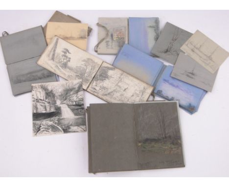 A group of early 20th century artist's sketch books.