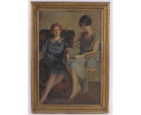 Aimee Muspratt, (active 1901-1925),oil on canvas, portrait of Irene Juanita Ashton, signed with original label verso, 30" x 2