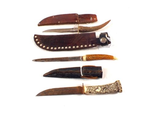 Three hunting knives