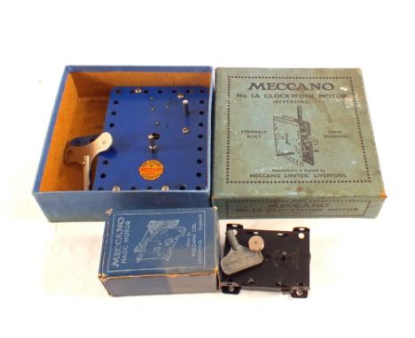 A boxed Meccano No.1A clockwork motor and 1100 magic motor