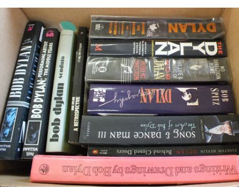 A box of thirteen Bob Dylan books