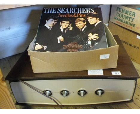 A 1960's Pye stereo, record player and various records