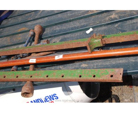 Pair of sash clamps, long arm pruner and wheel braces