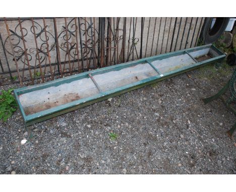 A galvanised sheep trough.
